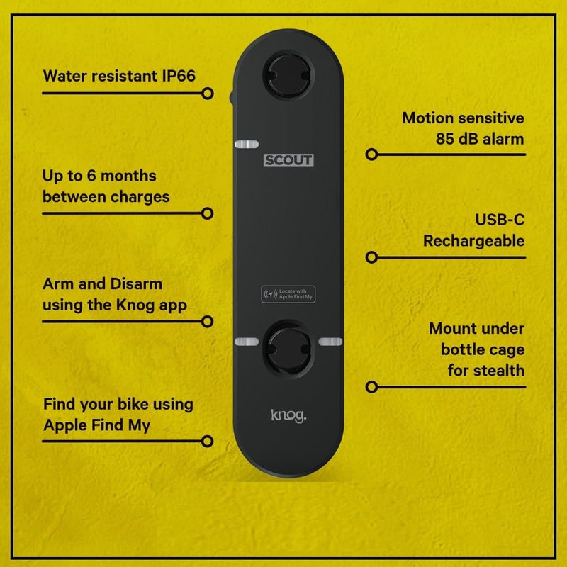 Knog Scout Bike Alarm & Finder - 85db Alarm  iOS 'Find My' Tracking - Motion-Activated Bicycle Deterrent Alarm with Loud Audio Alert & Locator - Image 5